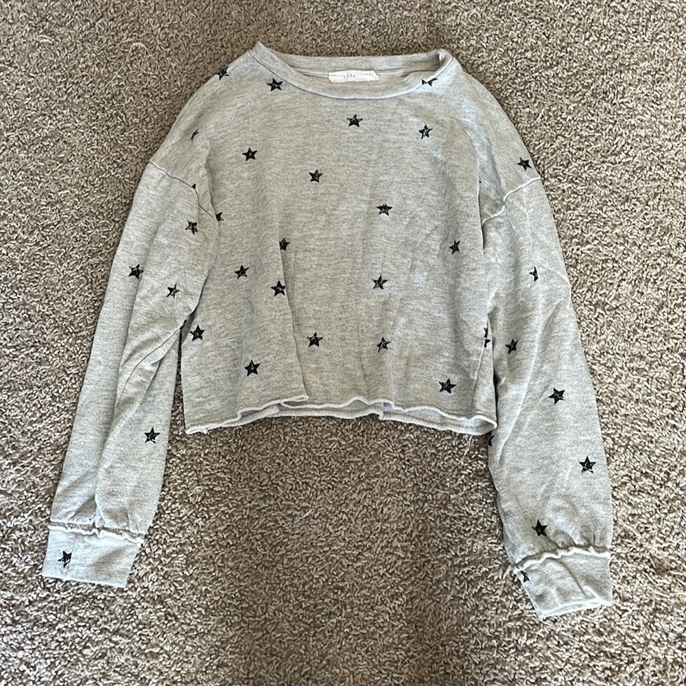 Lush Cropped Star print Crewneck